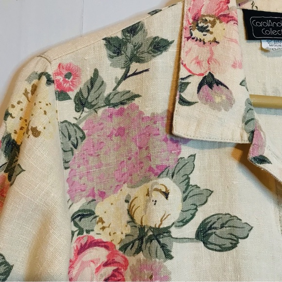 Carol Anderson Collection Linen Vintage Floral Button Blazer Jacket Size Medium - Picture 9 of 16